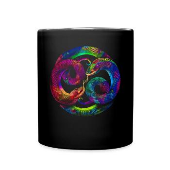 Snake Reptile Popart - Full Colour Mug - black - Front