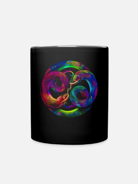 Schlange Reptil Popart - Tasse einfarbig - Schwarz
