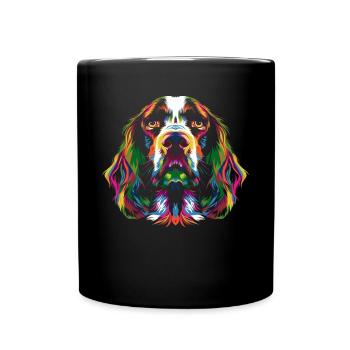 Springer Épagneul Chien Popart - Mug uni - noir - Devant