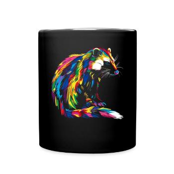 Skunk Animal Pop Art - Full Colour Mug - black - Front