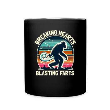 Brechende Herzen sprengen Fürze Valentine Bigfoot - Tasse einfarbig - Schwarz - Vorne