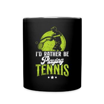 drôle de raquette de joueur de tennis que j’aurais - Mug uni - noir - Devant