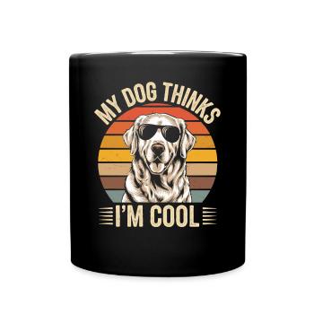 Golden Retriever Mon chien pense que je suis cool - Mug uni - noir - Devant