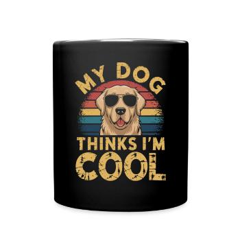 Golden Retriever Mon chien pense que je suis cool - Mug uni - noir - Devant