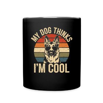 Berger allemand Mon chien pense que je suis cool - Mug uni - noir - Devant