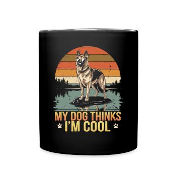 Berger allemand Mon chien pense que je suis cool - Mug uni - noir - Devant
