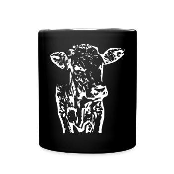 Kuh - Tasse einfarbig - Schwarz - Vorne