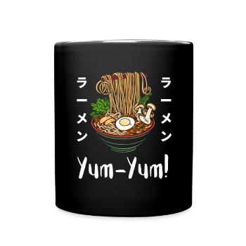 Ramen Nudeln Chibi Asien Noodle Nudelsuppe Anime - Tasse einfarbig - Schwarz - Vorne