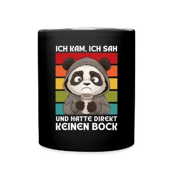 Funny Gift Panda Funny Humor Lazy Fun - Full Colour Mug - black - Front