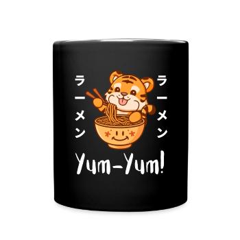 Nouilles Ramen Chibi Asie Soupe de nouilles tigrées Anime - Mug uni - noir - Devant