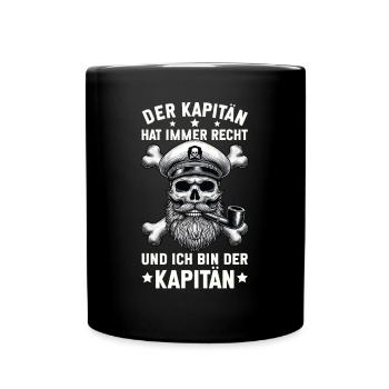 Papitän Funny Pun Capitaine Papa Ancre - Mug uni - noir - Devant