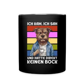 Funny Gift Dog Funny Humor Lazy Fun - Full Colour Mug - black - Front