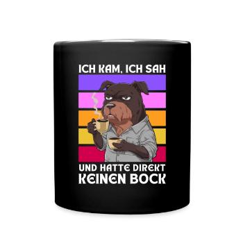 Funny Gift Dog Funny Humor Lazy Fun - Full Colour Mug - black - Front