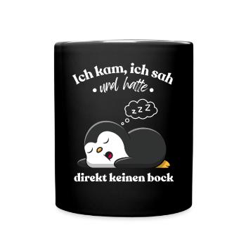 Funny Gift Penguin Funny Humor Lazy Fun - Full Colour Mug - black - Front
