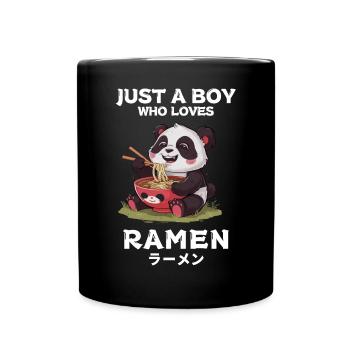 Nouilles Ramen Chibi Asie Soupe de nouilles Panda Anime - Mug uni - noir - Devant