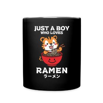 Nouilles Ramen Chibi Asie Soupe de nouilles tigrées Anime - Mug uni - noir - Devant