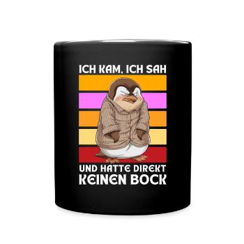 Funny Gift Penguin Funny Humor Lazy Fun - Full Colour Mug - black - Front