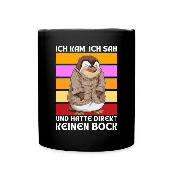 Funny Gift Penguin Funny Humor Lazy Fun - Full Colour Mug - black - Front