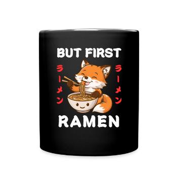 Ramen Nouilles Chibi Asie Fox Nouilles Soupe Anime - Mug uni - noir - Devant