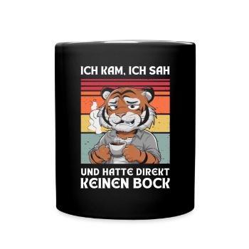 Funny Gift Tiger Funny Humor Lazy Fun - Full Colour Mug - black - Front