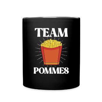 Équipe drôle de frites design Frites pomme de terre - Mug uni - noir - Devant