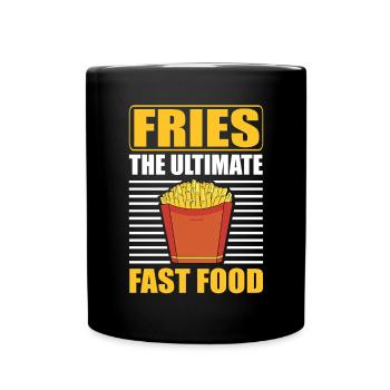 French Fries Bag Funny Fries The Ultimate Fast Food - Full Colour Mug - black - Front