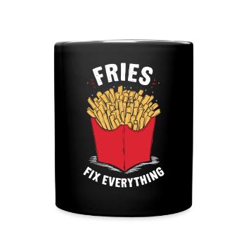 Fries Fix Everything - Full Colour Mug - black - Front