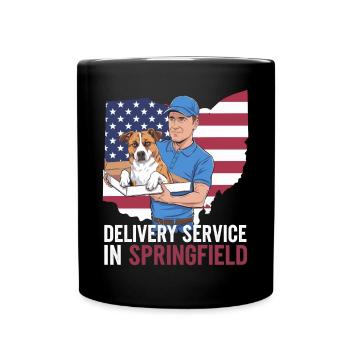 Delivery Service OH Debate  Harris Eating - Full Colour Mug - black - Front