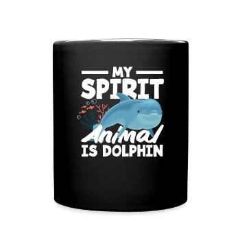 My spirit animal is dolphin - Full Colour Mug - black - Front