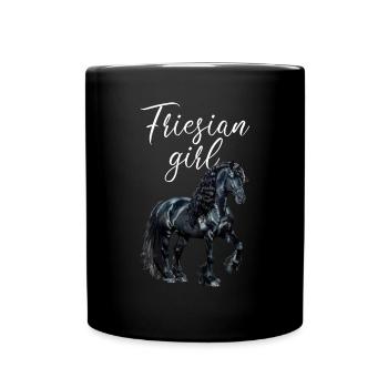 friesian horse - Tasse einfarbig - Schwarz - Vorne