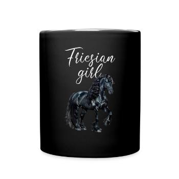 friesian horse - Tasse einfarbig - Schwarz - Vorne