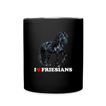 friesian horse - Tasse einfarbig - Schwarz - Vorne