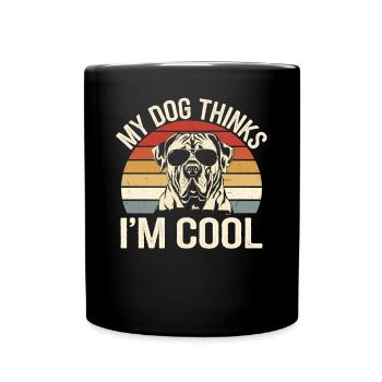 Mastiff Molosser Mon chien pense que je suis cool - Mug uni - noir - Devant