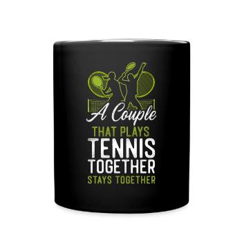 Funny Tennis Player Racket Couple - Tasse einfarbig - Schwarz - Vorne