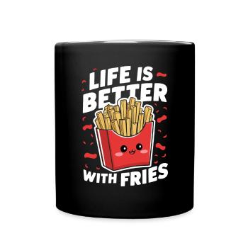 Pommes Fans - Frites - Pommesbude - Mug uni - noir - Devant
