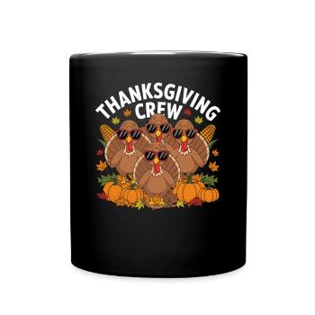 Thanksgiving Crew Erntedank - Tasse einfarbig - Schwarz - Vorne