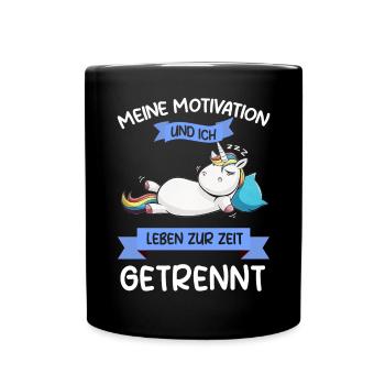 Lazy Tshirt Work Unicorn Funny Sarcasm Office - Full Colour Mug - black - Front