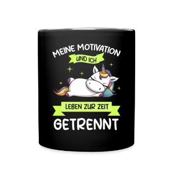 Lazy Tshirt Work Unicorn Funny Sarcasm Office - Full Colour Mug - black - Front