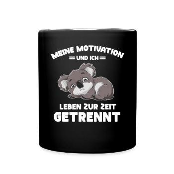 Lazy Tshirt Work Koala Funny Sarcasm Office - Full Colour Mug - black - Front