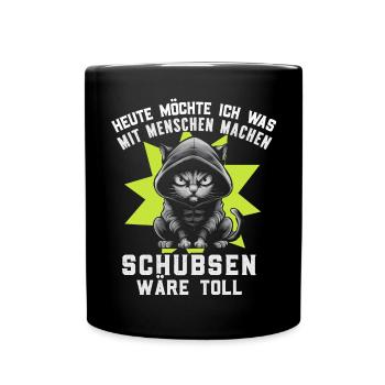 Ironie Travail drôle Chat Drôle Sarcasme Antisocial - Mug uni - noir - Devant