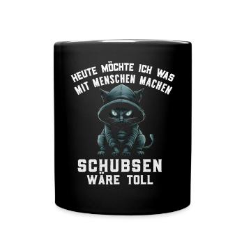 Cat, Irony, Funny, Work, Funny, Sarcasm, Antisocial - Full Colour Mug - black - Front