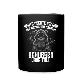 Bear, Irony, Funny, Work, Funny, Sarcasm, Antisocial - Full Colour Mug - black - Front