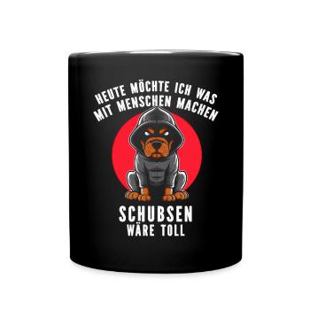 Dog, Irony, Funny, Work, Funny, Sarcasm, Antisocial - Full Colour Mug - black - Front