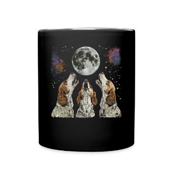 Brittany Spaniel Chien Lune Hurlante - Mug uni - noir - Devant