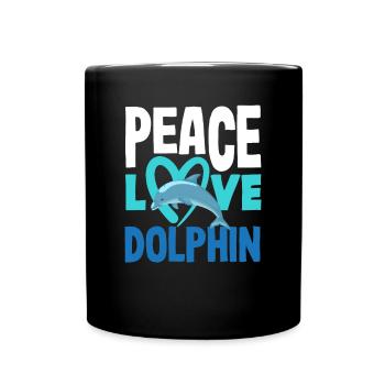 Paix cher Dolphin Ocean Fan - Mug uni - noir - Devant