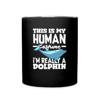 Dies Ist Mein Menschenkostüm Ich Bin Wirklich Ein - Tasse einfarbig - Schwarz - Vorne