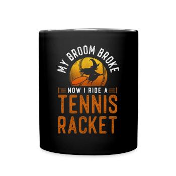 Raquette de joueur de tennis drôle - Mug uni - noir - Devant