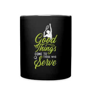 Drôle de joueur de tennis raquette bon - Mug uni - noir - Devant