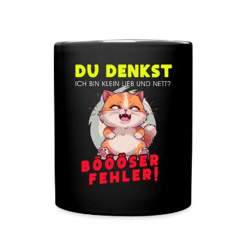 Cat Tshirt Kids Women Funny Small Sarcasm - Full Colour Mug - black - Front