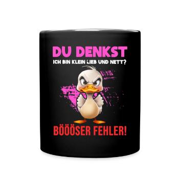 Duck Tshirt Kids Women Funny Small Sarcasm - Full Colour Mug - black - Front